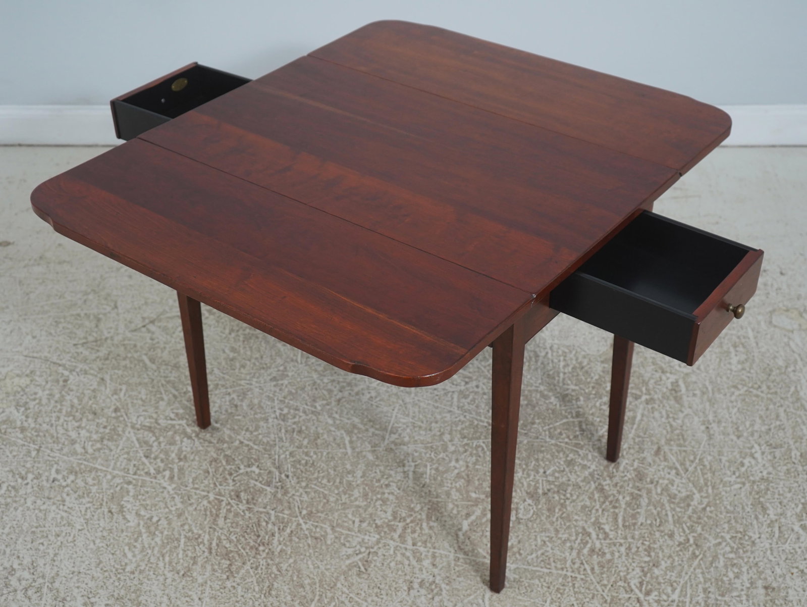 Cherry Pembroke Drop Leaf Table by Wright Table Co 2 Drawer - 3