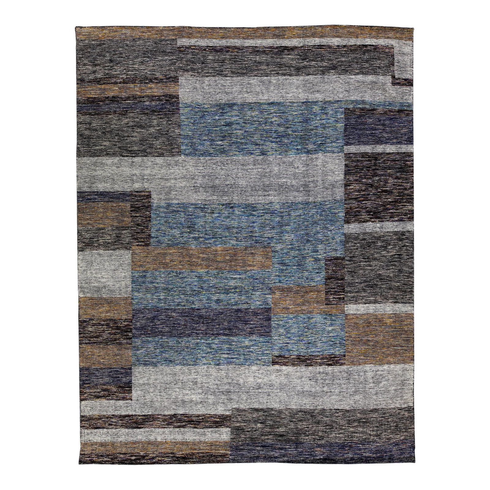 Modern Safi Handmade Wool Rug Abstract Design Earthy Tones 9'3 x 11'11: Modern Safi Handmade Wool Rug Abstract Design Earthy Tones 9'3 x 11'11 Enhance your living space with this exquisite handmade wool rug from Safi Collection. Featuring a captivating abstract design, th
