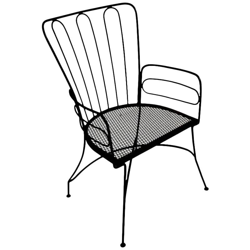 Midcentury Wrought Iron Armchair Black After Weinberg Umanoff (1 of 8)