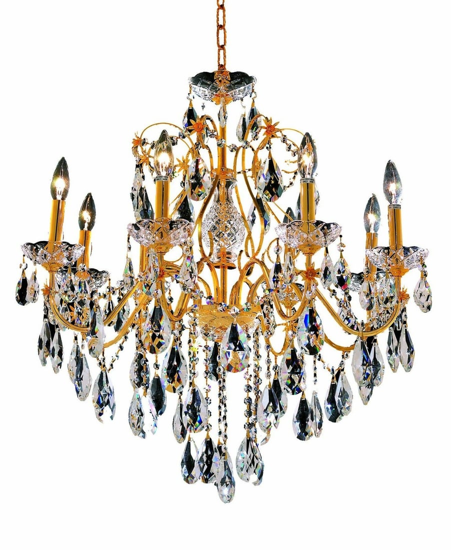 St. Francis 8-Light Gold Chandelier with Royal Cut Crystals 26 Inch (1 of 2)