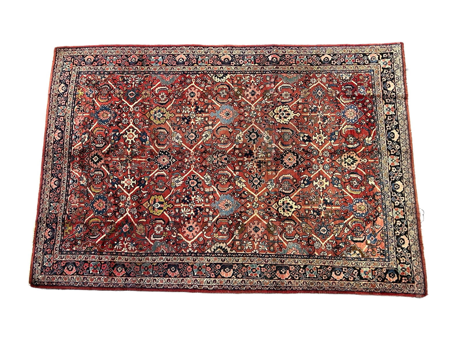 8 x 11.5 Antique Persian Mahal Rug Handcrafted in Iran: 8 x 11.5 Antique Persian Mahal Rug Handcrafted in Iran Free continental US Shipping Introducing the 8 x 11.5 Antique Persian Mahal Rug, a stunning masterpiece crafted by skilled Persian artisans. This