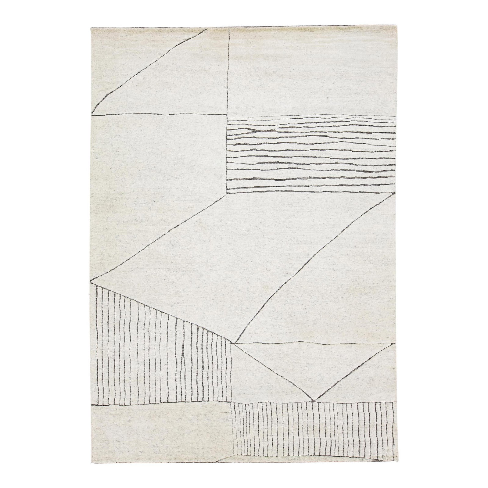 Handmade Wool Rug 8'2 x 11'7 Moroccan Modern Ivory Design: Handmade Wool Rug 8'2 x 11'7 Moroccan Modern Ivory Design Enhance your space with this exquisite handmade wool rug featuring a timeless Moroccan pattern in a contemporary minimalist style. The rug sho