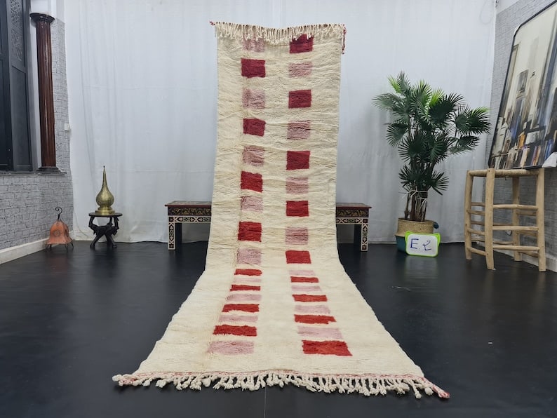 Authentic Handmade Moroccan Berber Wool Runner Rug 9.84 x 2 Feet: Authentic Handmade Moroccan Berber Wool Runner Rug 9.84 x 2 Feet Experience the elegance of this luxurious, authentic, soft handmade Moroccan Berber wool runner rug. Handwoven in the Atlas Mountains b