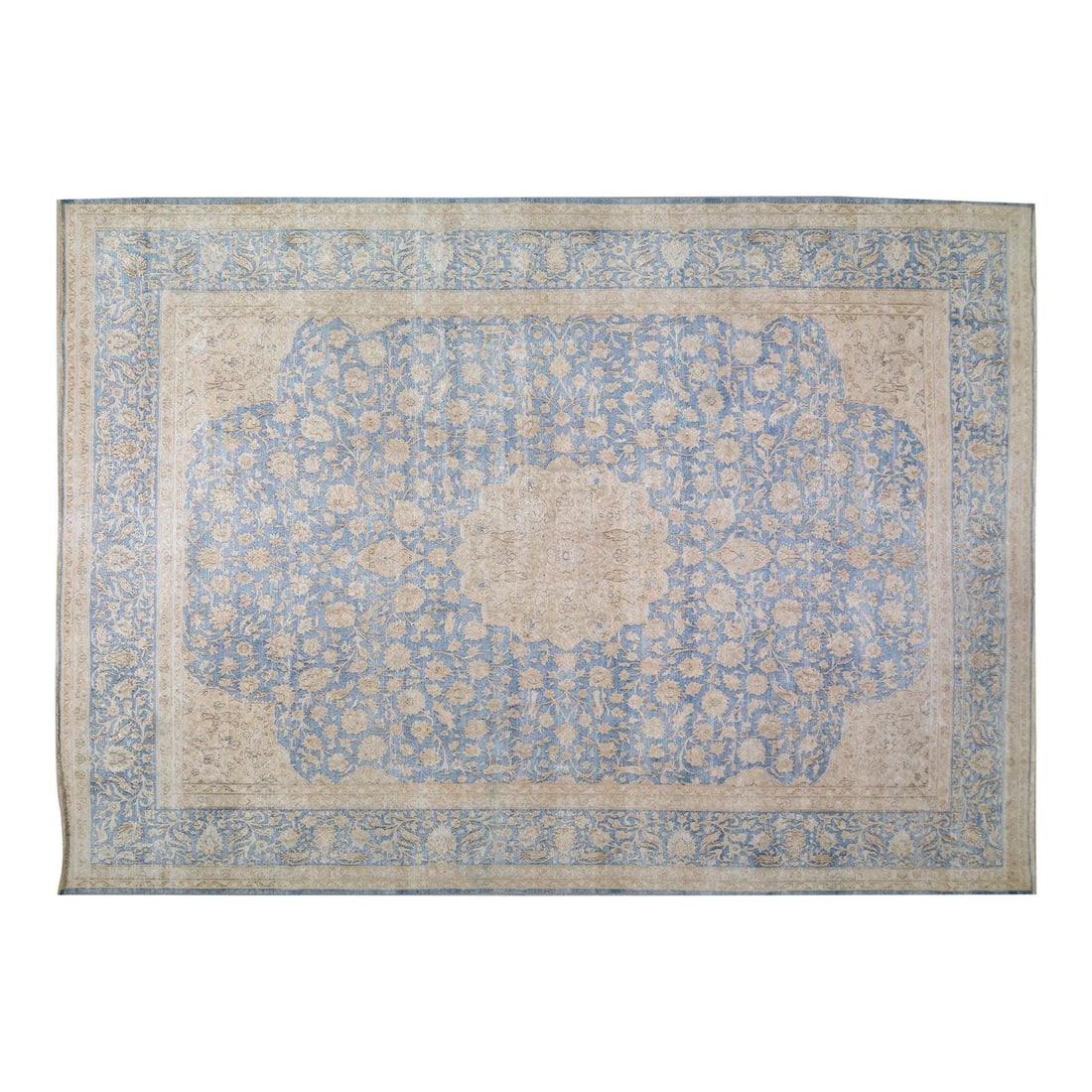 9'8" x 13'10" Wool Oushak Rug Hand Knotted in Turkey Circa 1960s: 9'8" x 13'10" Wool Oushak Rug Hand Knotted in Turkey Circa 1960s This 1960s Turkish Oushak rug is meticulously hand-knotted using traditional techniques, showcasing a blend of timeless craftsmanship a