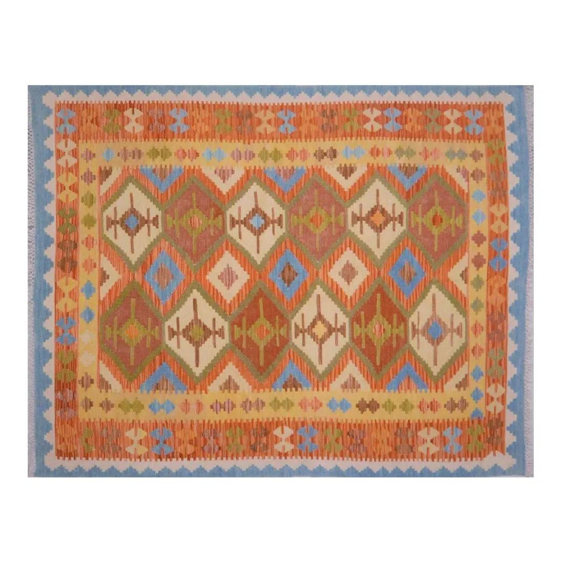 4'10 x 6'5 wool flatweave rug in Maimana kilim style (1 of 3)