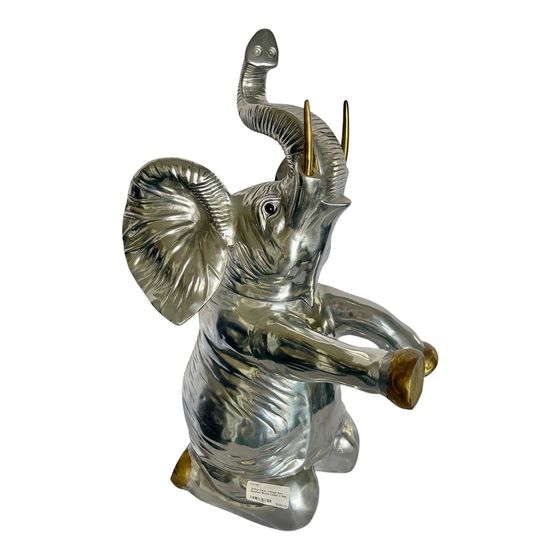 Arthur Court elephant aluminum brass bottle chiller (1 of 10)