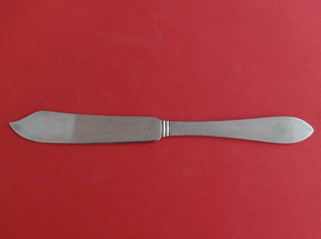 Dominick & Haff Pointed Antique Sterling Silver Fish Knife 8 Retailed Cartier: Dominick & Haff Pointed Antique Sterling Silver Fish Knife 8 Retailed Cartier Explore this exquisite Pointed Antique fish knife crafted by Dominick & Haff, a prominent maker known for their sterling s