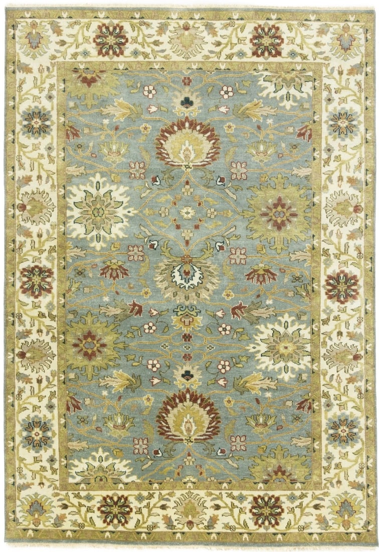 Handmade 6'2 x 8'11 Floral Peshawar Oriental Wool Rug: Handmade 6'2 x 8'11 Floral Peshawar Oriental Wool Rug Enhance your home or office decor with this exquisite 6'2" x 8'11" Floral Osh Chobi Handmade Peshawar Oriental Rug. Crafted in India, this area ru