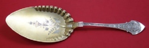 Wood & Hughes Angelo Sterling Silver Ice Cream Server Gold Wash 10 3/8": Wood & Hughes Angelo Sterling Silver Ice Cream Server Gold Wash 10 3/8" Introducing a stunning Angelo ice cream server from Wood and Hughes, crafted from high-quality sterling silver with a beautiful 
