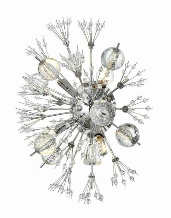 Vera 4 Light Chrome Crystal Glass Wall Sconce 19 in (1 of 8)