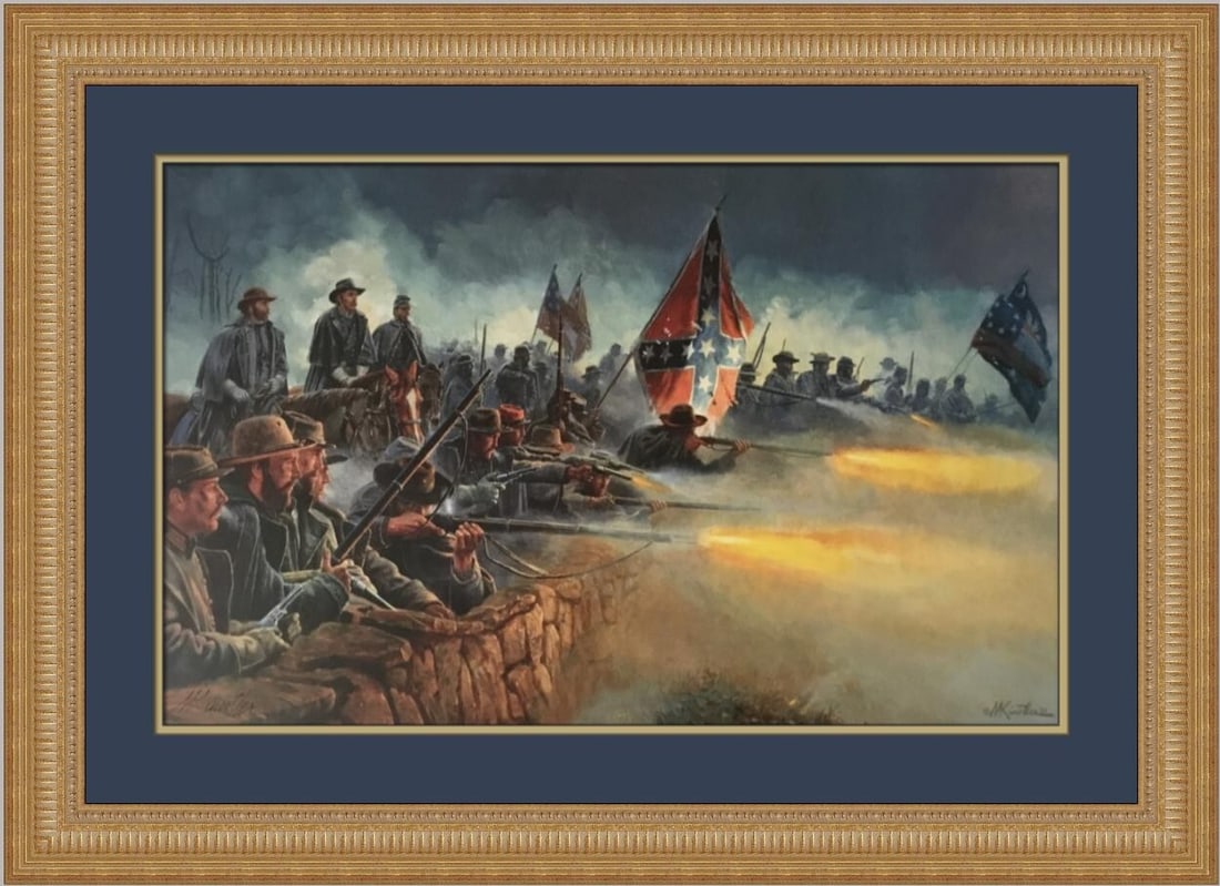 Mort Kunstler Civil War Print (Licensed Reprint) Valor In Gray Framed Signed COA (1 of 2)