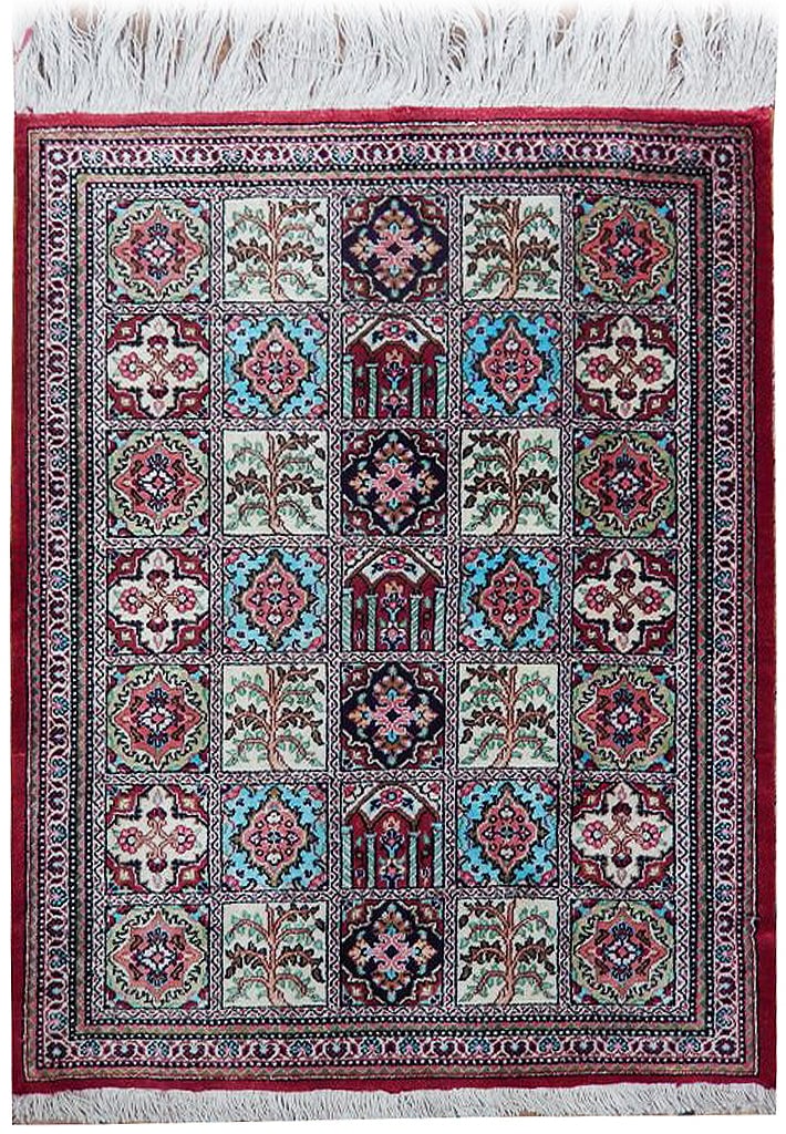 Exquisite 2' x 2.5' Silk on Silk Persian Qum Rug 500 KPSI: Exquisite 2' x 2.5' Silk on Silk Persian Qum Rug 500 KPSI Free continental US Shipping Introducing the exquisite 2' x 2.5' Fine Silk on Silk Persian Qum Small Rug, a masterpiece of luxury and craftsma