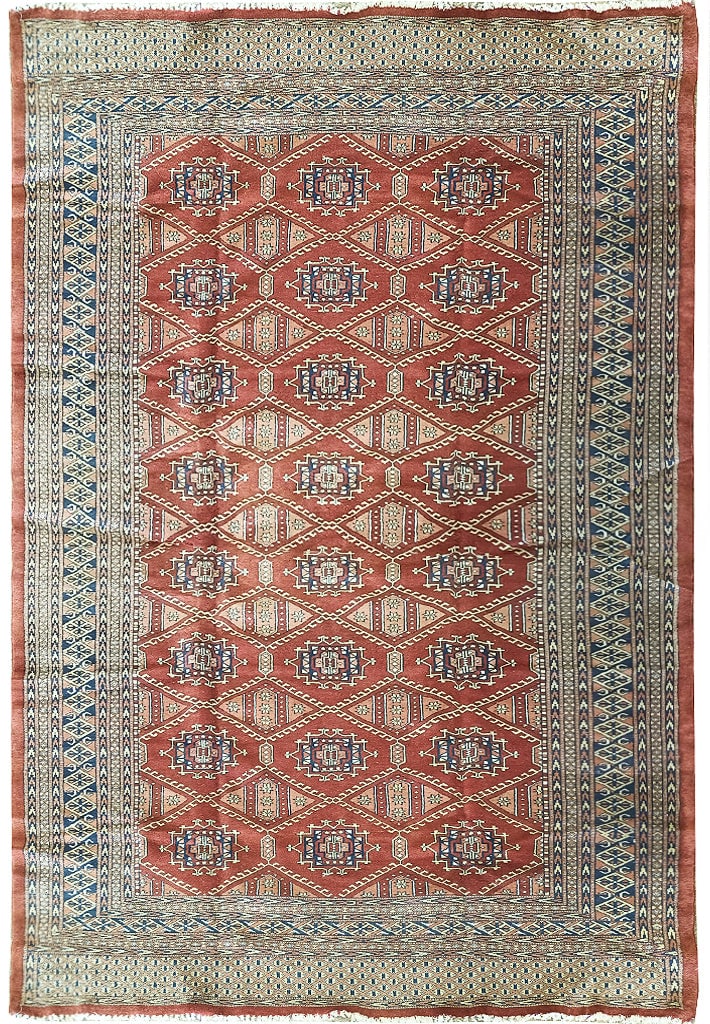 5.4 x 8.8 New Handmade Jaldar Bokara Area Rug in Geometric Design: 5.4 x 8.8 New Handmade Jaldar Bokara Area Rug in Geometric Design Free continental US Shipping Introducing the 5.4 x 8.8 New Handmade Jaldar Bokara Rug, a stunning example of geometric elegance and tr