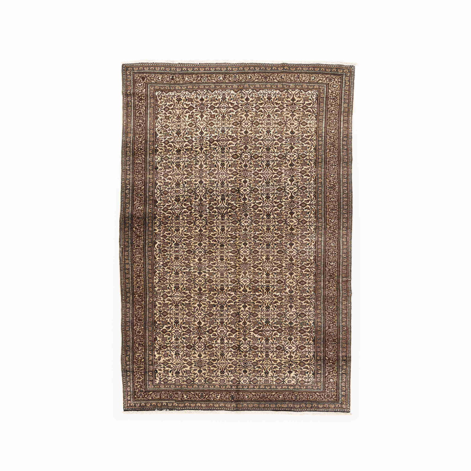 Authentic Handmade Kayseri Wool on Cotton Carpet 76 x 115.4 inches: Authentic Handmade Kayseri Wool on Cotton Carpet 76 x 115.4 inches Experience the exquisite craftsmanship of this Authentic Handmade Kayseri Carpet, meticulously woven from high-quality wool on a dura