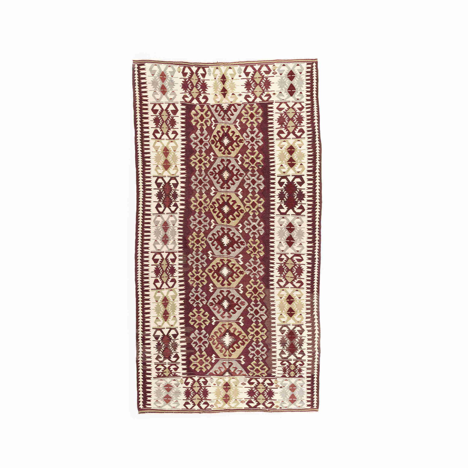 Authentic Handmade Anadol Kilim Wool Rug 64.6 x 121.3 Inches: Authentic Handmade Anadol Kilim Wool Rug 64.6 x 121.3 Inches Experience the beauty of authentic craftsmanship with this Handmade Anadol Kilim rug. Made from high-quality wool on wool, this flat woven 