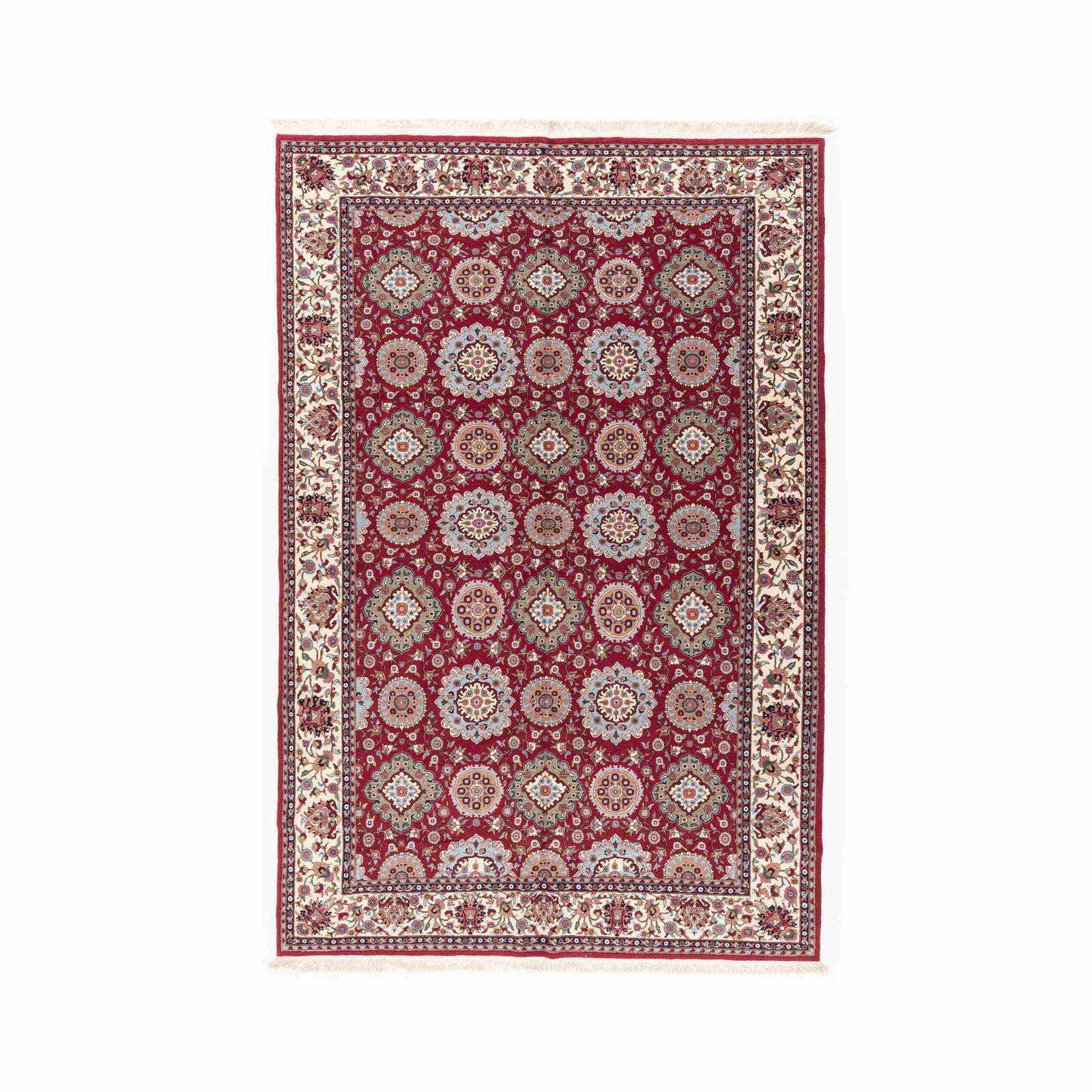 Authentic Handmade Hereke Carpet Wool on Cotton 87 x 131.1 Inches: Authentic Handmade Hereke Carpet Wool on Cotton 87 x 131.1 Inches This authentic handmade Hereke carpet showcases exquisite craftsmanship with a luxurious wool on cotton construction. Originating from