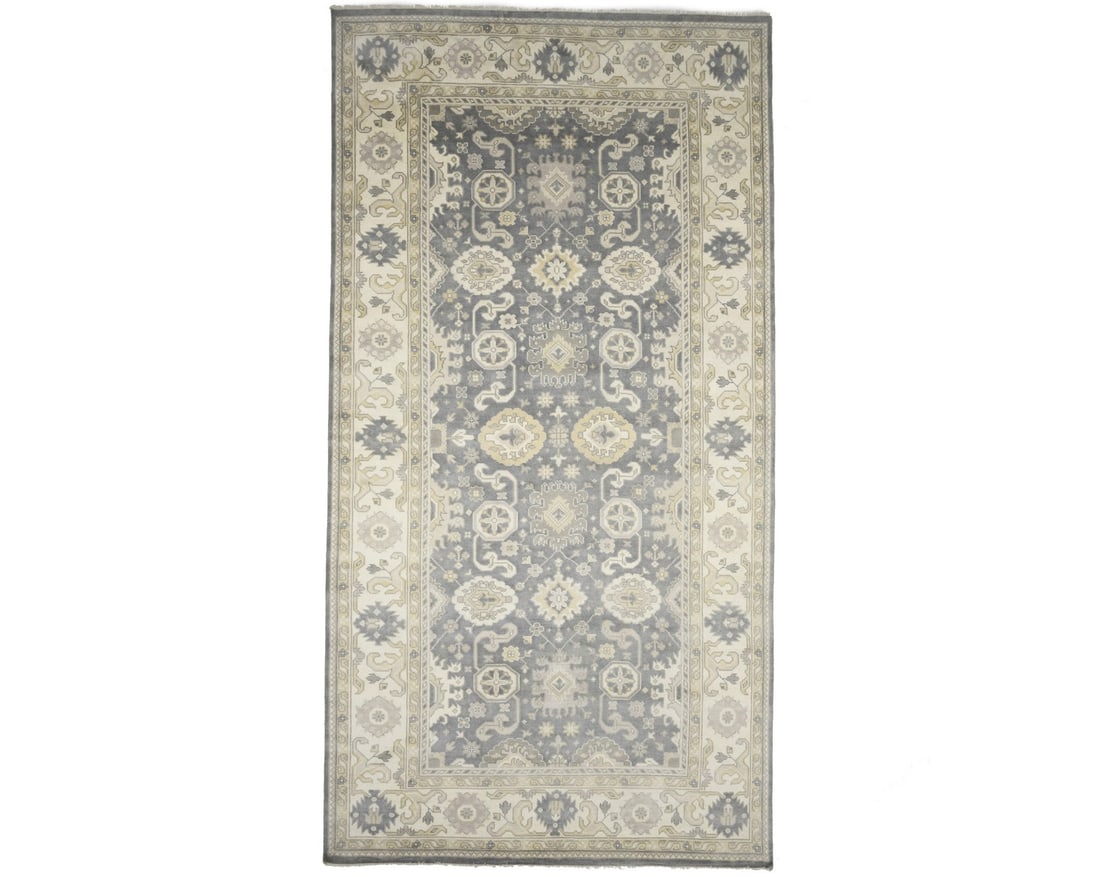 9x18 Handmade Oushak Chobi Rug Floral Design Wool Carpet: 9x18 Handmade Oushak Chobi Rug Floral Design Wool Carpet Enhance your living space with this stunning 9'0 x 17'6 oversized handmade Oushak Chobi area rug. Crafted in India, it features a muted floral 