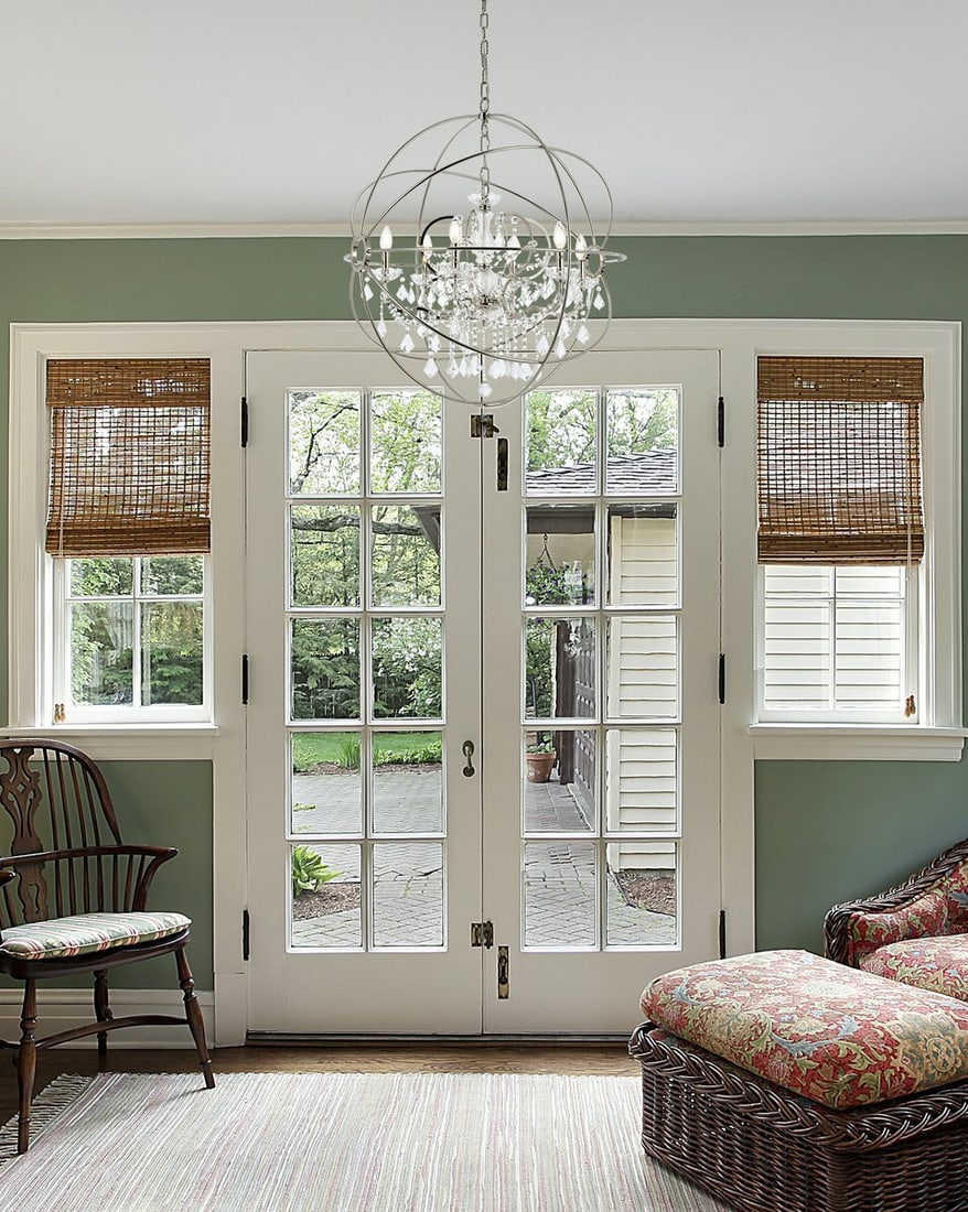 Geneva 6-Light Crystal Orb Chandelier Polished Nickel 34.5 in (1 of 9)