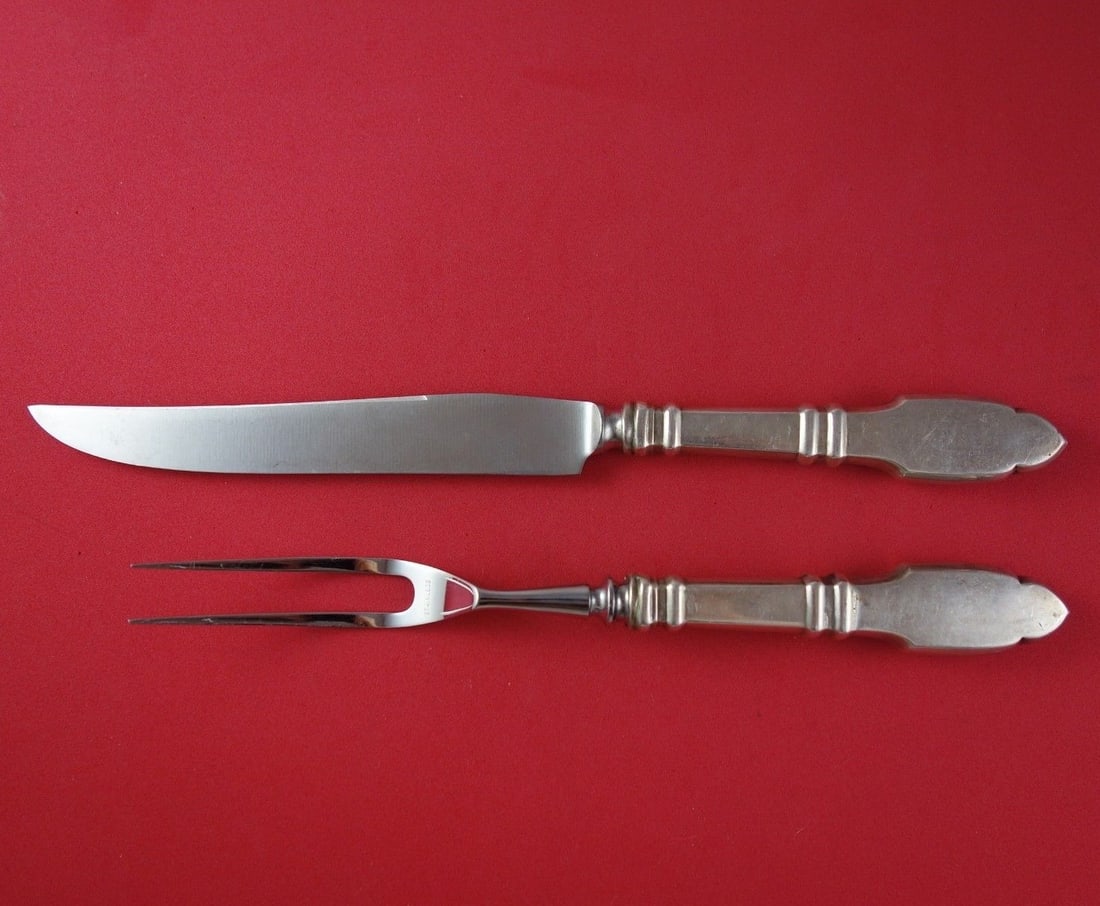 Graff Washbourne & Dunn Robert Bruce Sterling Silver Steak Carving Set 2pc (1 of 2)