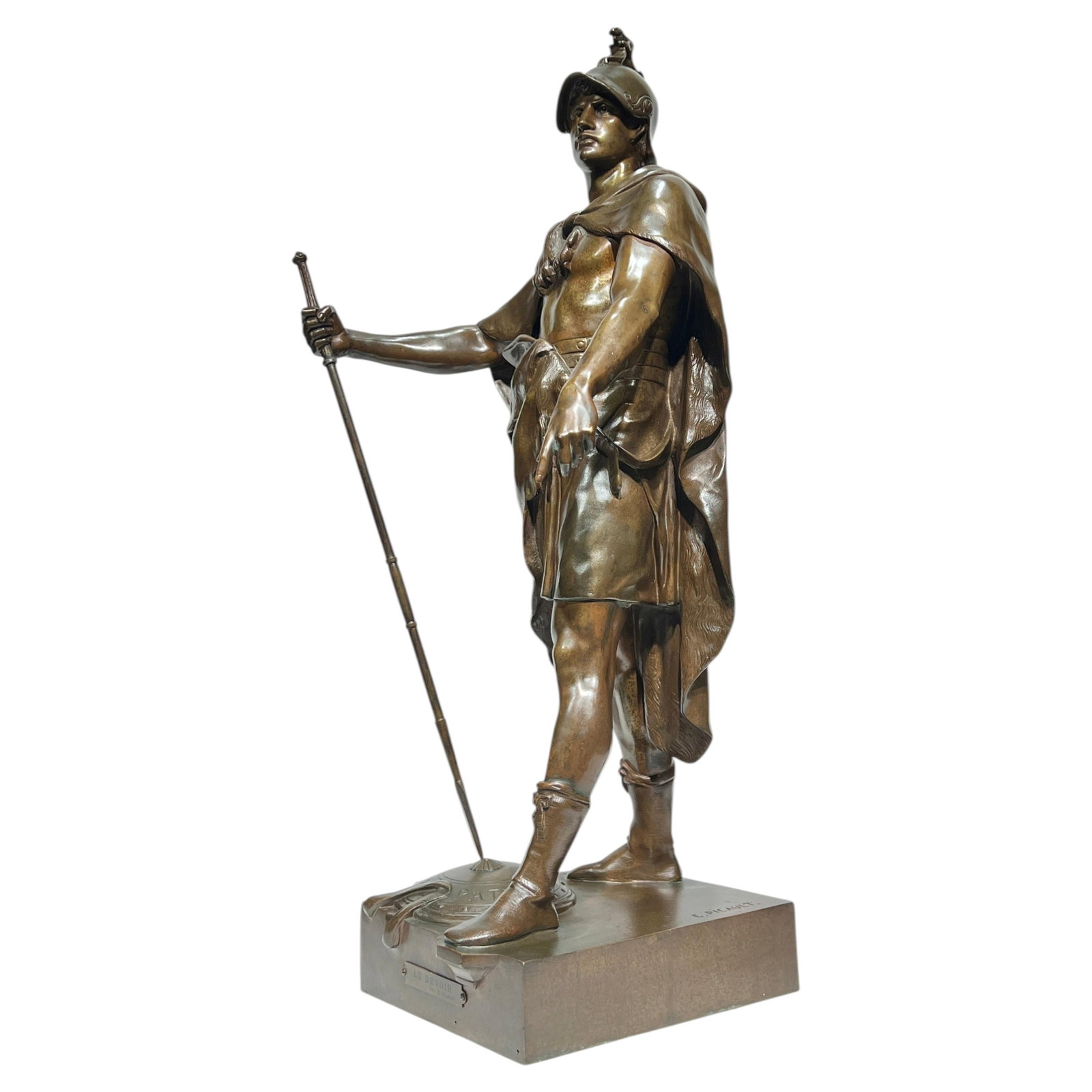 Patinated Bronze Roman Warrior Sculpture Le Devoir by E Picault (1 of 12)