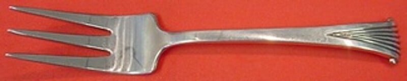 Tuttle Onslow Sterling Silver Salad Fork 3-Tine 6 1/8" Marked LBJ: Tuttle Onslow Sterling Silver Salad Fork 3-Tine 6 1/8" Marked LBJ This exquisite salad fork features the elegant Onslow pattern by Tuttle, crafted from high-quality sterling silver. Measuring 6 1/8 in