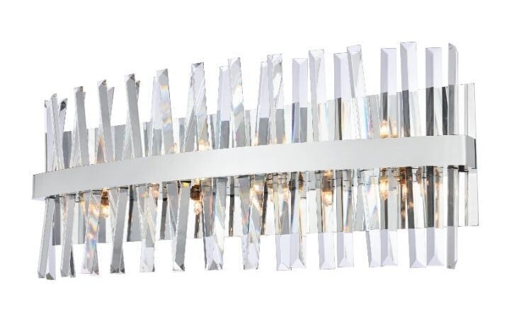 8 Light Chrome Crystal Vanity Wall Sconce 30 Inch Serephina (1 of 7)