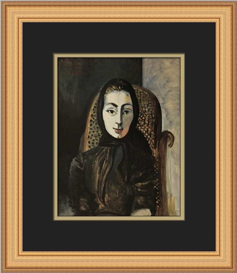 Pablo Picasso Jacqueline Black Scarf Custom Framed Art Print (1 of 2)