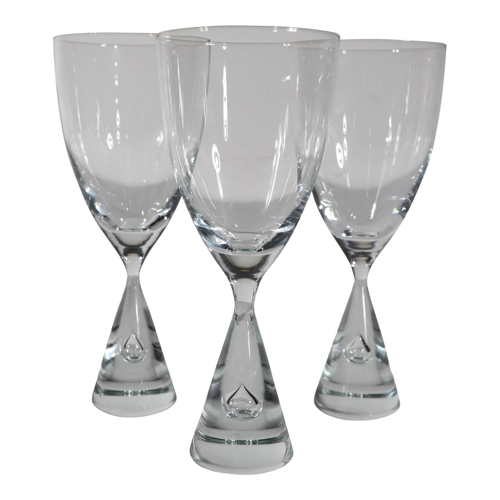 Set of 3 Holmegaard Princess Water Goblets Danish Glass 1960s (1 of 8)