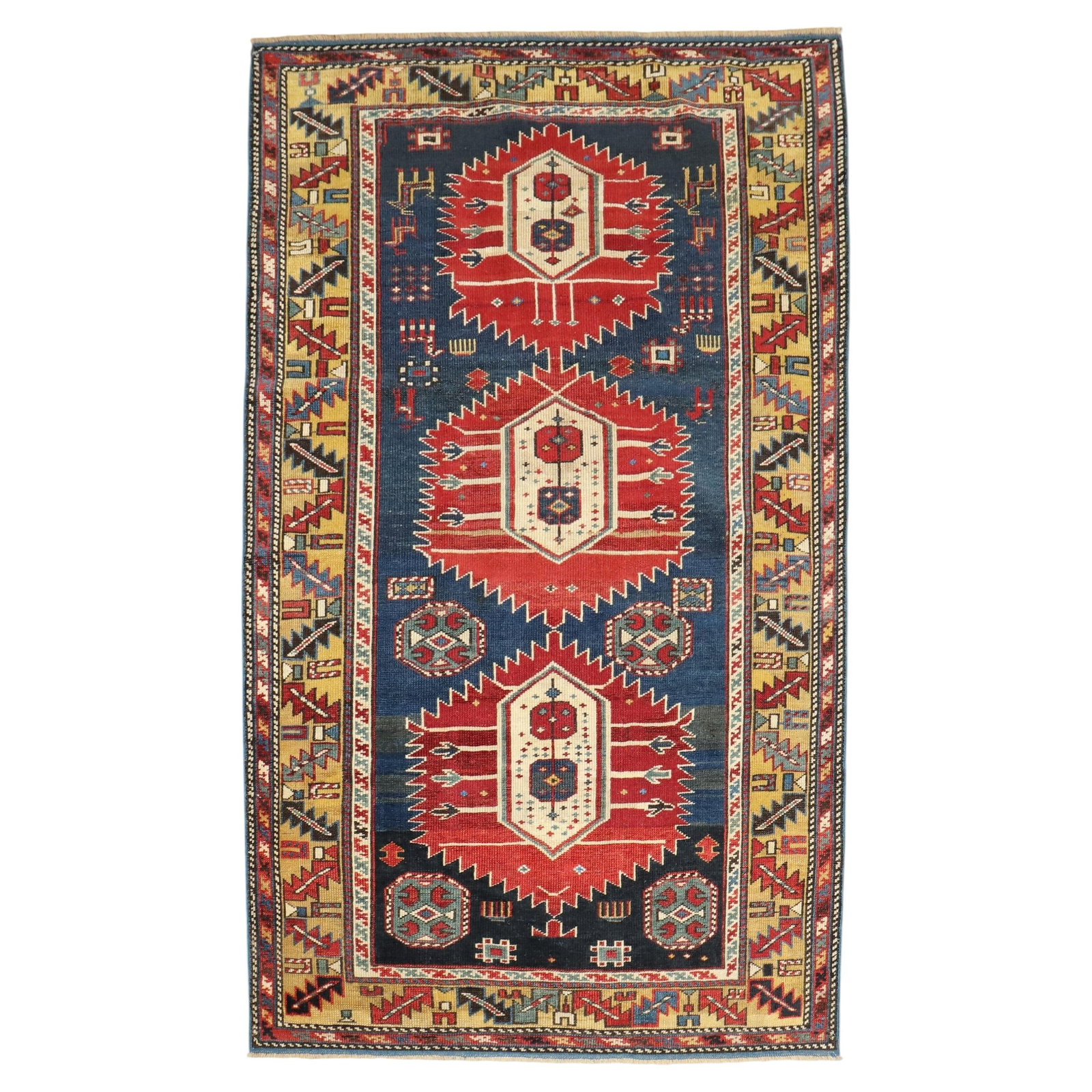 Late 19th Century Caucasian Shirvan Karaghashli Wool Rug: Late 19th Century Caucasian Shirvan Karaghashli Wool Rug This late 19th-century Karaghashli Shirvan rug from the Caucasus features a Kazak style and is hand-woven from wool. Notable for its precisely 