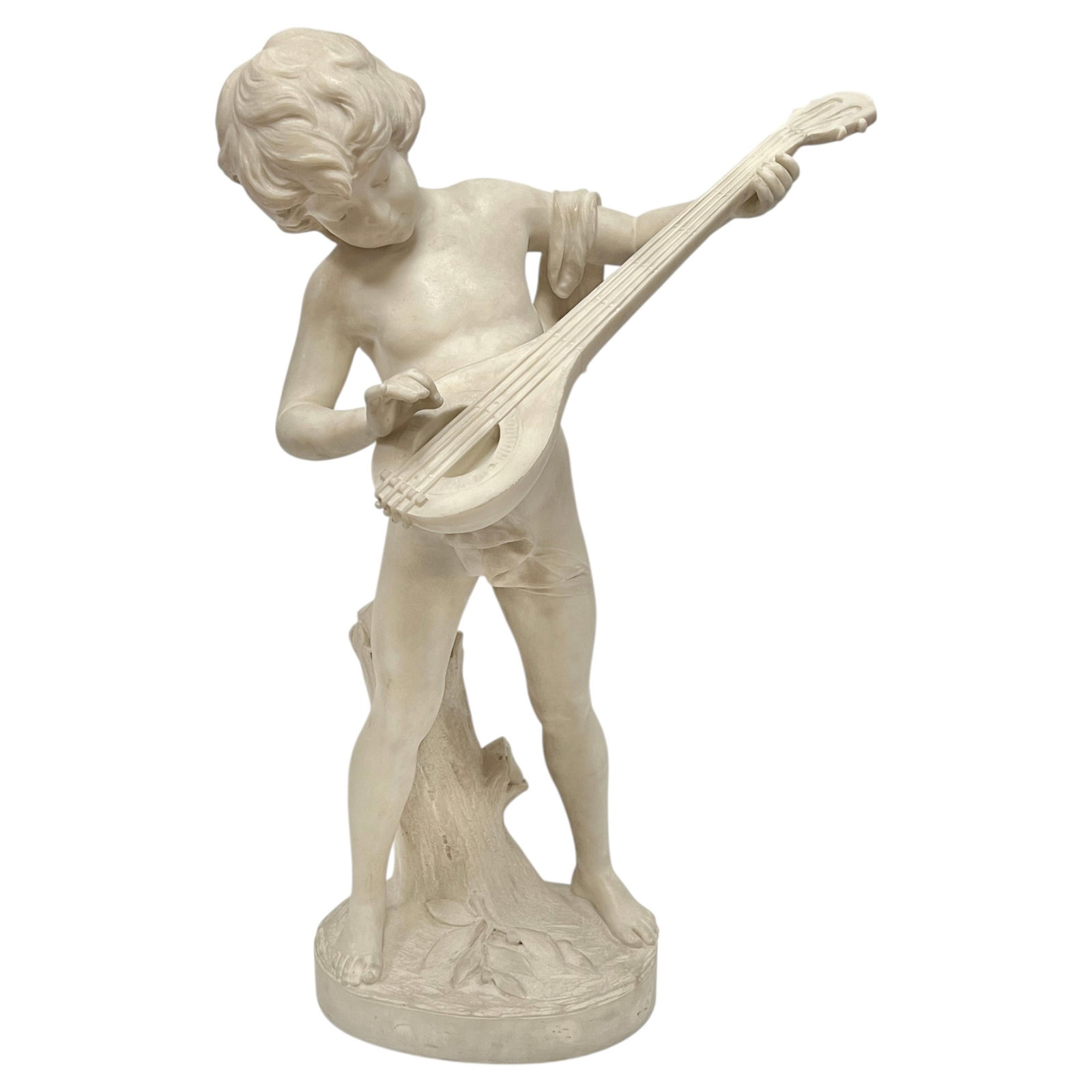 Carrara Marble Boy Mandolin Statue Antonio Piazza 28 in (1 of 10)