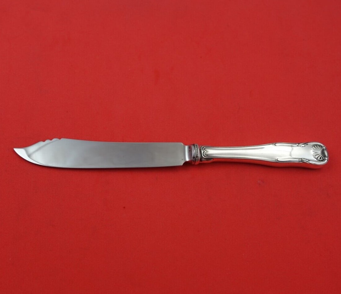 Kirk King Sterling Silver Fish Knife 7.5" Hollow Handle: Kirk King Sterling Silver Fish Knife 7.5" Hollow Handle This exquisite fish knife from the King pattern by Kirk showcases a stunning combination of sterling silver and a stainless steel blade. Measuri