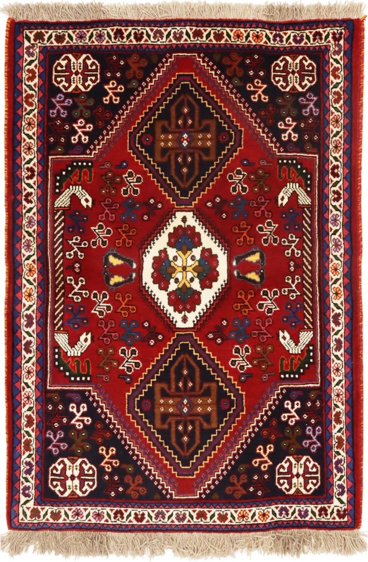 Rare Handmade Tribal Oriental Rug with Animal Design 3'5 x 5'1: Rare Handmade Tribal Oriental Rug with Animal Design 3'5 x 5'1 Enhance your living space with this rare handmade tribal oriental rug, featuring a stunning pictorial animal design. Measuring 3'5" x 5'1