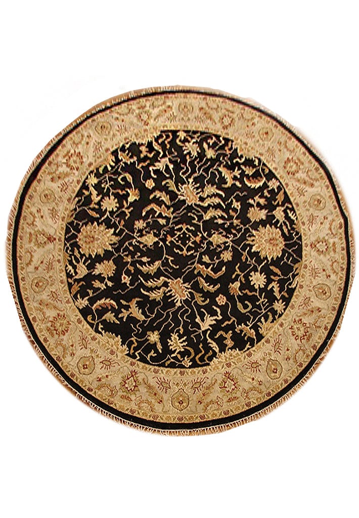 8.0 x 8.0 Round Handmade Wool Rug Black Quality Artisan Weave: 8.0 x 8.0 Round Handmade Wool Rug Black Quality Artisan Weave Free continental US Shipping This 8.0 x 8.0 round handmade rug is crafted from high-quality natural wool. Expertly made by skilled artisan