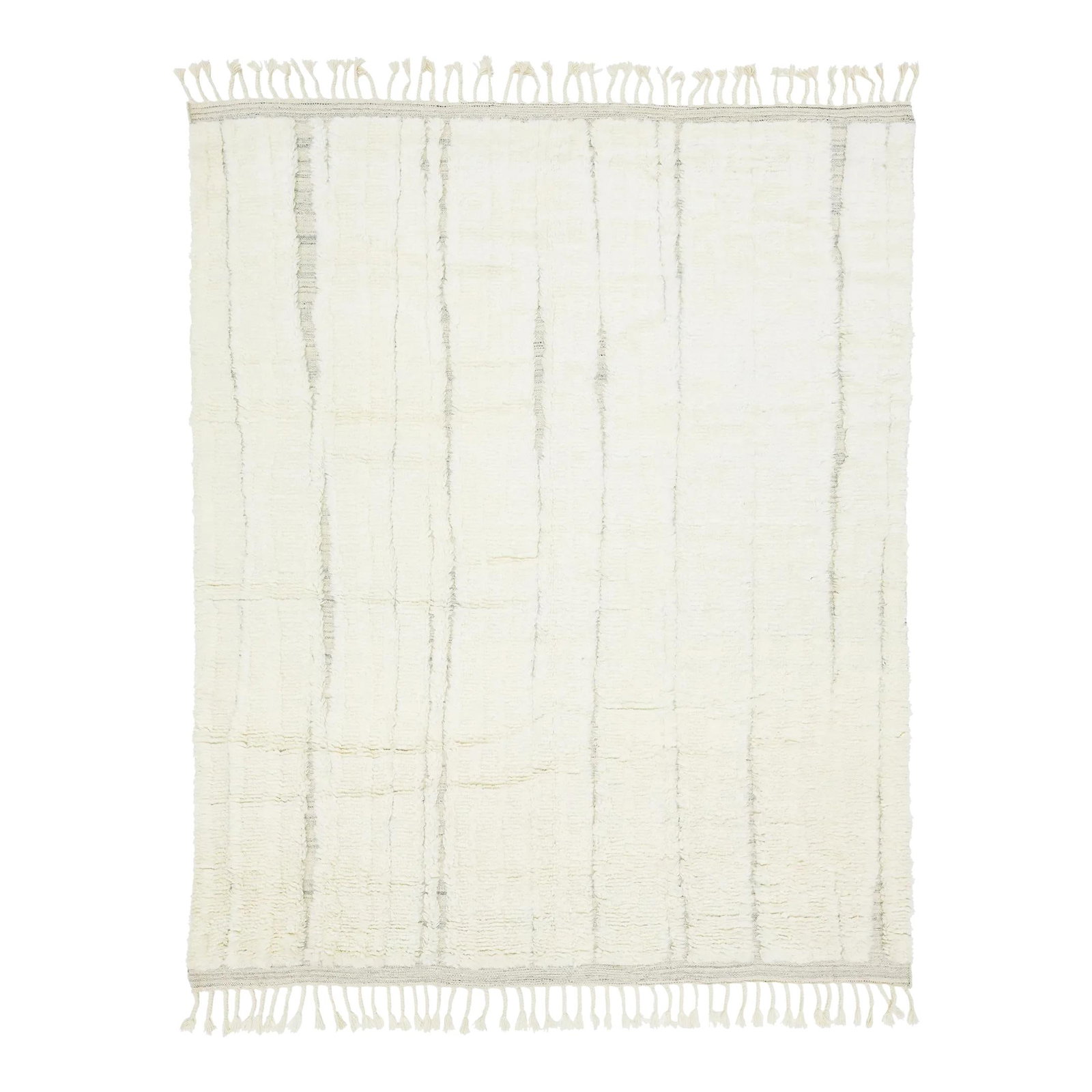 Ivory Handmade Moroccan Wool Rug 8' x 10': Ivory Handmade Moroccan Wool Rug 8' x 10' Elevate your living space with this exquisite contemporary Moroccan-style wool rug. Hand-knotted and featuring a natural ivory field, this rug is part of the 