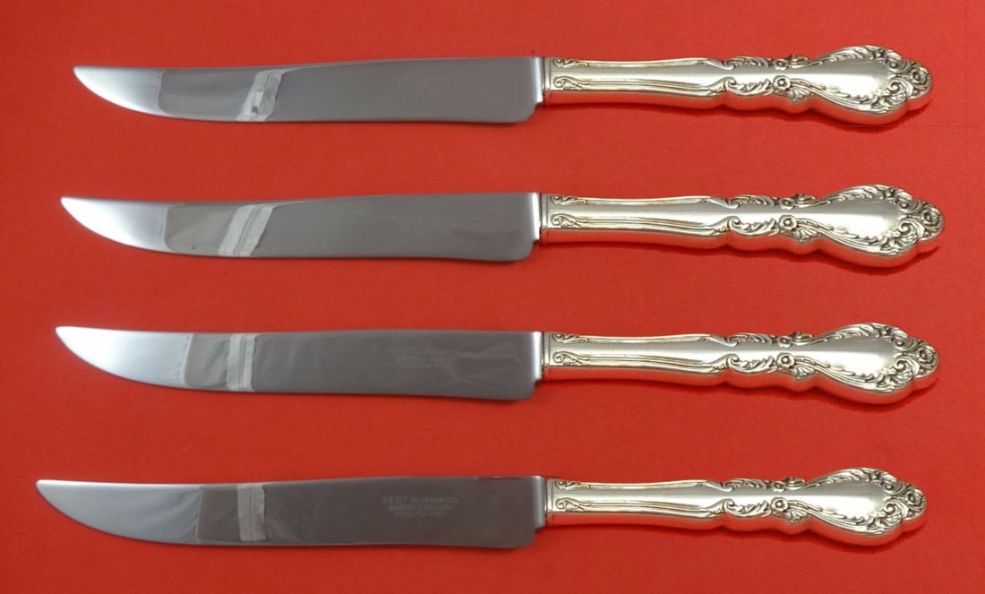 International Sterling Old Charleston 4-Piece Texas Steak Knife Set (1 of 1)