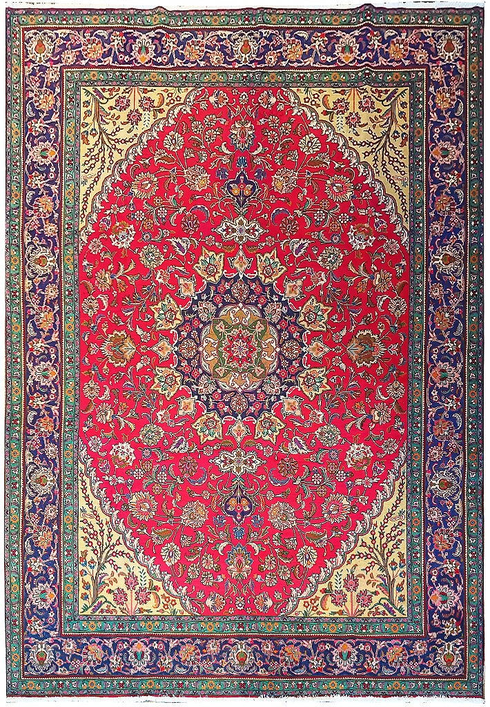 Traditional Tabriz Handmade Area Rug 9.7 x 13.5 Premium Wool Iran: Traditional Tabriz Handmade Area Rug 9.7 x 13.5 Premium Wool Iran Free continental US Shipping Introducing the Traditional Tabriz Handmade Rug, a stunning area rug that serves as a centerpiece for you