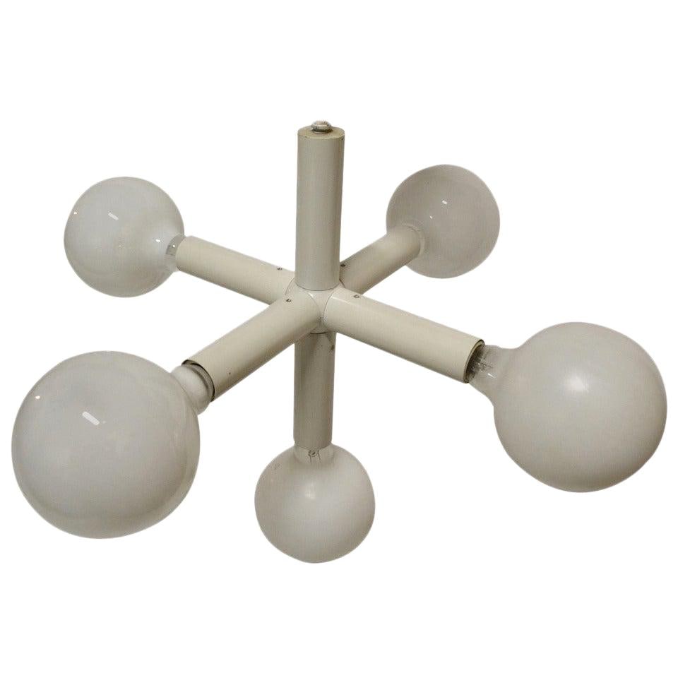 Lightolier Five Light White Molecule Chandelier Steel Design (1 of 5)