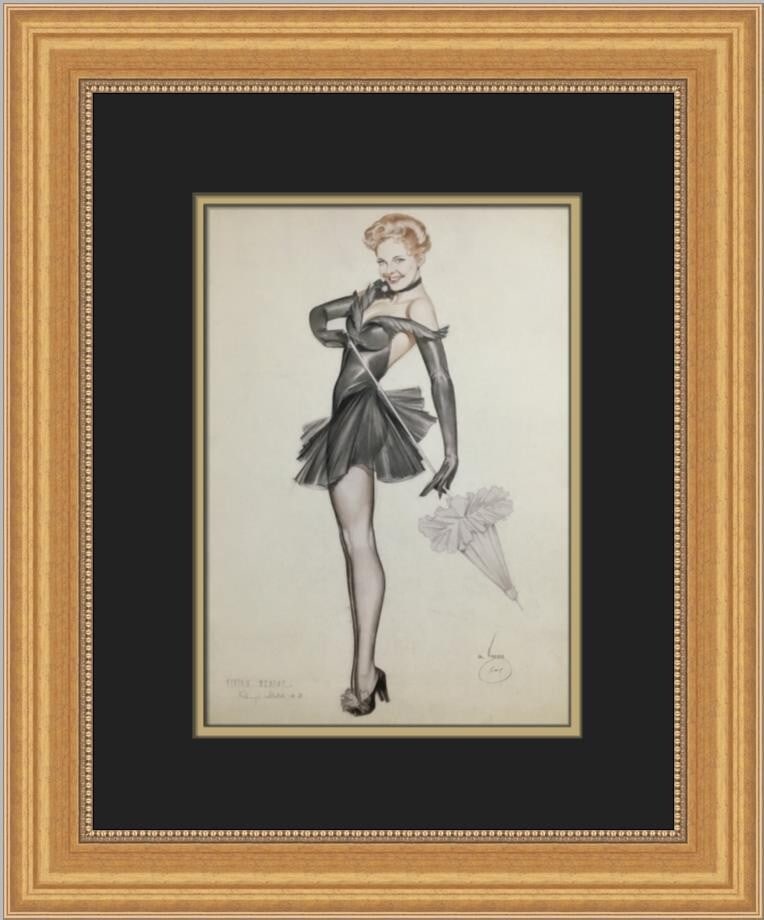 Framed Alberto Vargas Blaine Vivian lithograph reproduction print: Framed Alberto Vargas Blaine Vivian lithograph reproduction print This is a pre-owned custom framed reproduction print by Alberto Vargas titled Blaine Vivian. It is a single-piece work produced in 200