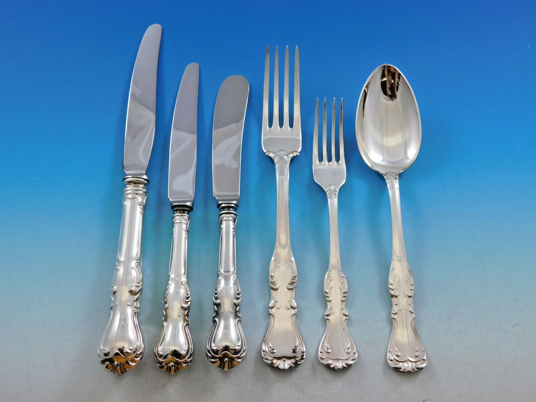 CG Hallberg Prince Albert 830 Silver Flatware Set 58 Pieces with Fitted Boxes: CG Hallberg Prince Albert 830 Silver Flatware Set 58 Pieces with Fitted Boxes Elevate your dining experience with this exquisite Prince Albert flatware set by CG Hallberg, crafted from 830 silver and 