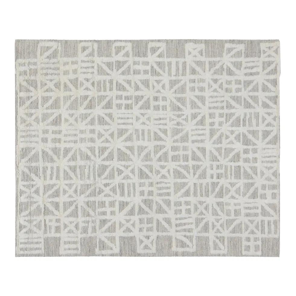 10'2" x 13'8" Hand-Knotted Wool Rug with Modern Moroccan Design: 10'2" x 13'8" Hand-Knotted Wool Rug with Modern Moroccan Design This hand-knotted Moroccan Aleph rug is crafted from wool using traditional techniques, offering a blend of classic artistry and modern 