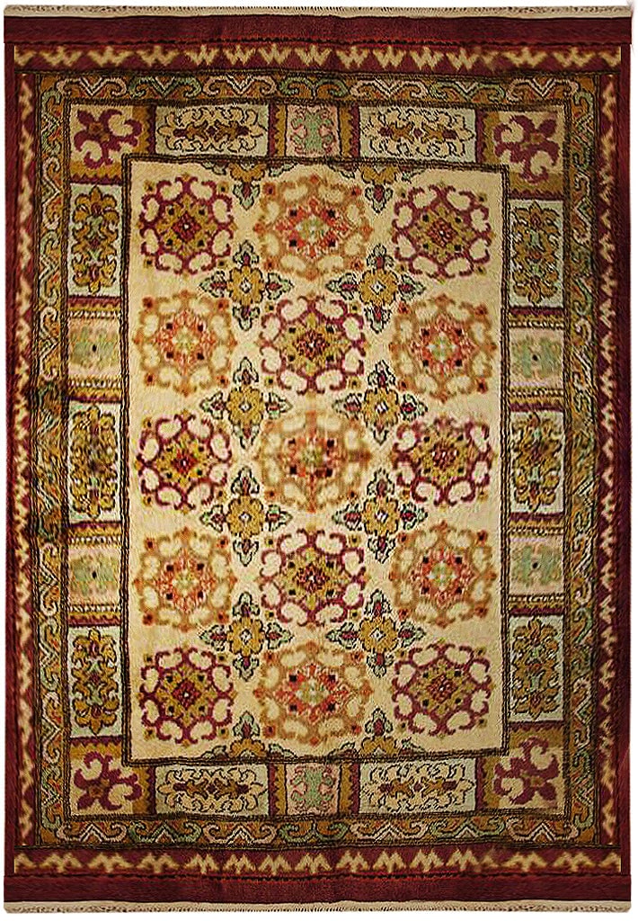Ivory Russian Kazak Rug 4.9' x 7' Handwoven Wool Timeless Design: Ivory Russian Kazak Rug 4.9' x 7' Handwoven Wool Timeless Design Free continental US Shipping Enhance your home with this stunning 4.9 x 7 Ivory Russian Kazak Rug, a perfect blend of traditional craft