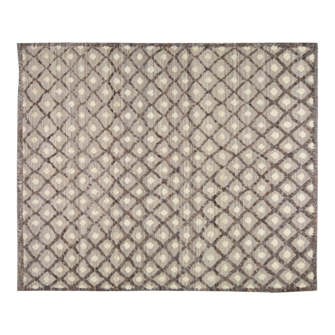 8'1 x 9'10 Wool Area Rug Hand Knotted Moroccan Design (1 of 2)