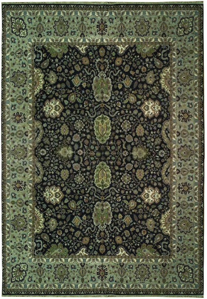 Hand-Knotted 11'10 x 15' Black Traditional Area Rug Premium Wool: Hand-Knotted 11'10 x 15' Black Traditional Area Rug Premium Wool Free continental US Shipping Transform your living space with this exquisite hand-knotted traditional area rug in striking black. Measu