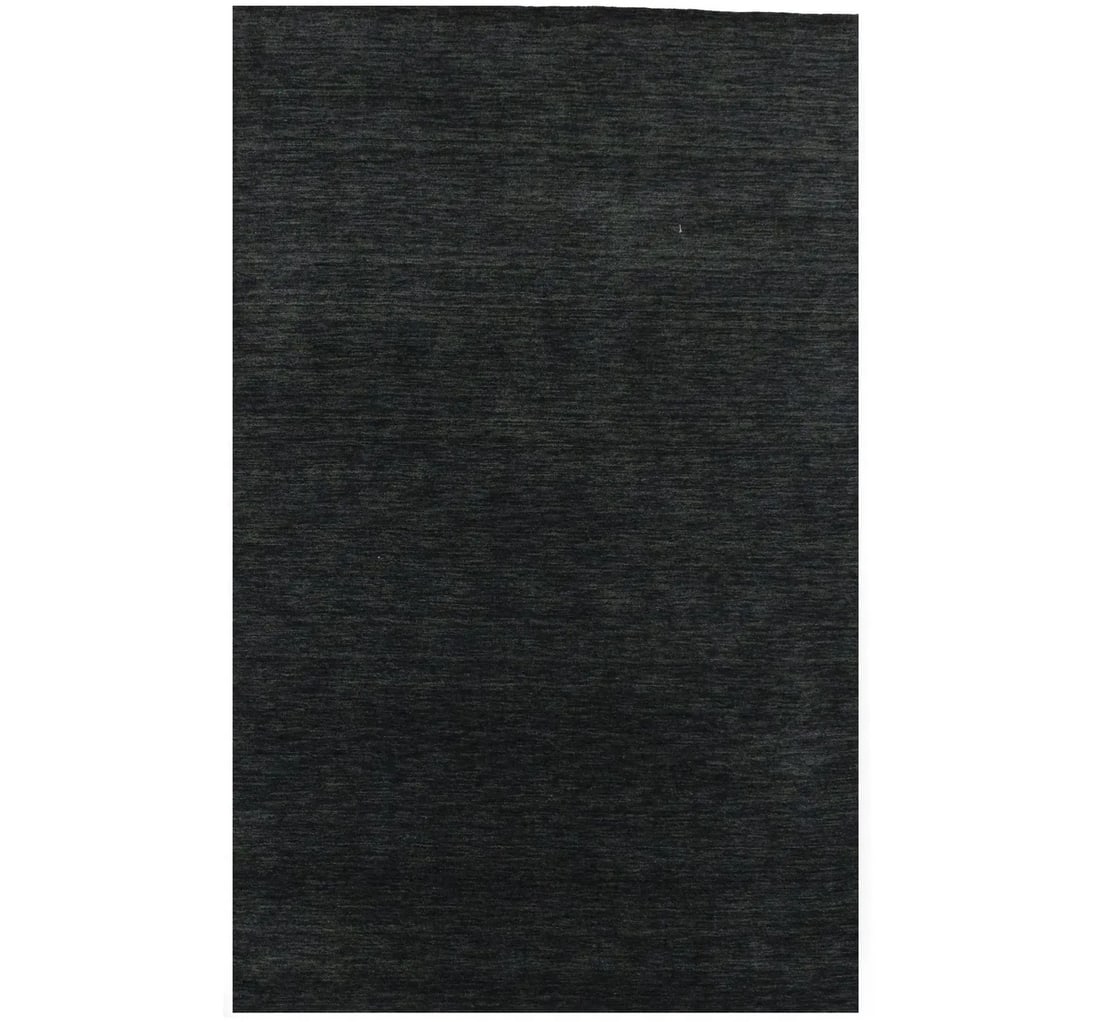 Charcoal Hand-Loomed Wool Gabbeh Rug 5'0 x 7'11 Modern Design: Charcoal Hand-Loomed Wool Gabbeh Rug 5'0 x 7'11 Modern Design Enhance your home decor with this modern Charcoal Solid Hand-Loomed Gabbeh Wool Rug, measuring 5'0 x 7'11. This beautifully crafted area r