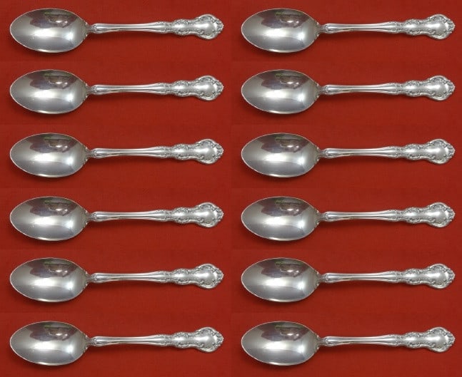 Wallace Sterling Silver Old Atlanta Teaspoon Set 12 Pieces 5 7/8 Inch: Wallace Sterling Silver Old Atlanta Teaspoon Set 12 Pieces 5 7/8 Inch Experience the elegance of dining with the Old Atlanta Sterling Silver Teaspoon Set by Wallace. This exquisite set includes 12 tea