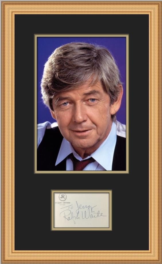 Ralph Waite Signed St Regis Hotel Card Custom Framed Photo 20 x 14 (1 of 3)