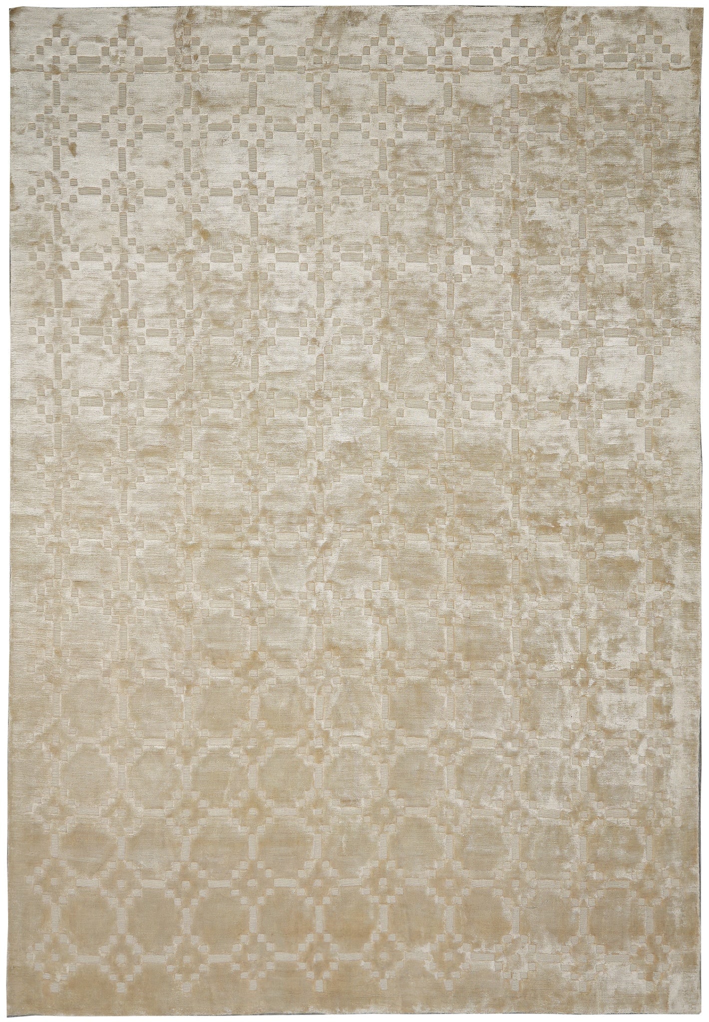 9 x 12 Handmade Bamboo Silk Modern Contemporary Rug: 9 x 12 Handmade Bamboo Silk Modern Contemporary Rug Free continental US Shipping This 9 x 12 modern handmade rug is hand-knotted with a 100% bamboo silk pile. It features a dense, plush texture with a