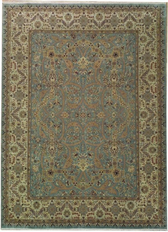 Greyish Blue 8.10 x 12.1 Handmade Wool Indian Rug: Greyish Blue 8.10 x 12.1 Handmade Wool Indian Rug Free continental US Shipping Enhance your living space with this exquisite 8.10 x 12.1 Greyish Blue Fine Quality Rug. Handwoven from high-quality wool