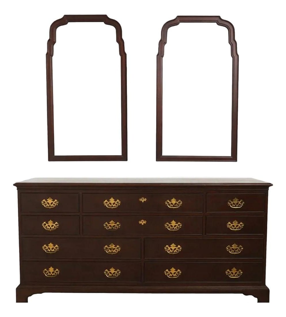 Mahogany Double Dresser with Two Mirrors 18th C. Collection Chippendale Style (1 of 10)