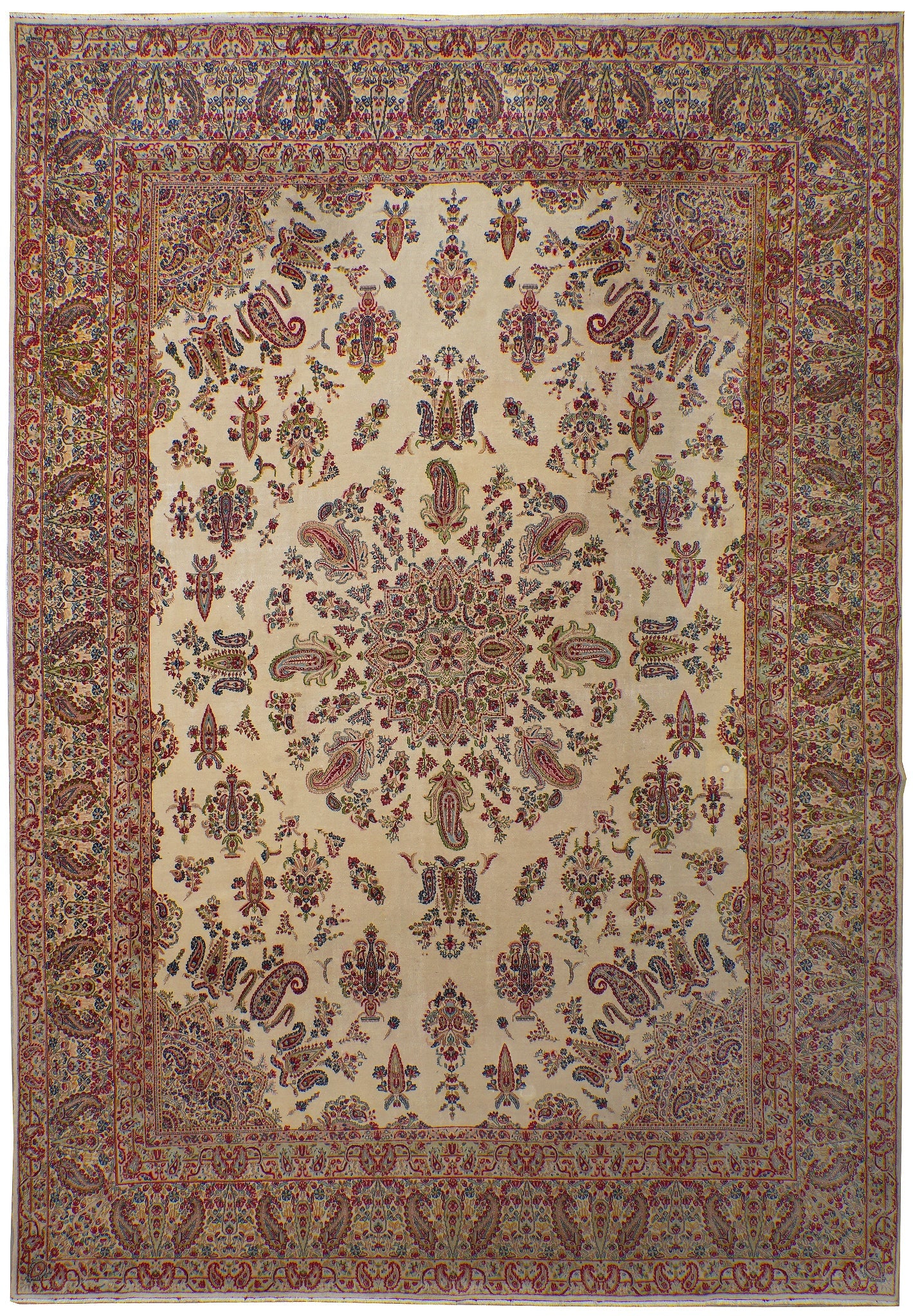 Authentic Semi-Antique Persian Kerman Rug 9.8 x 14 Estate Carpet (1 of 13)